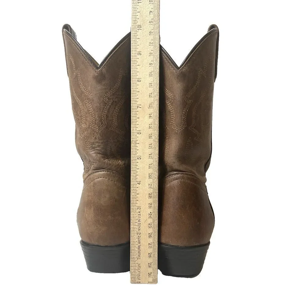 Cody James Brown Leather Cowboy Western Boots Junior Youth Big Kids' 3 D Pull On